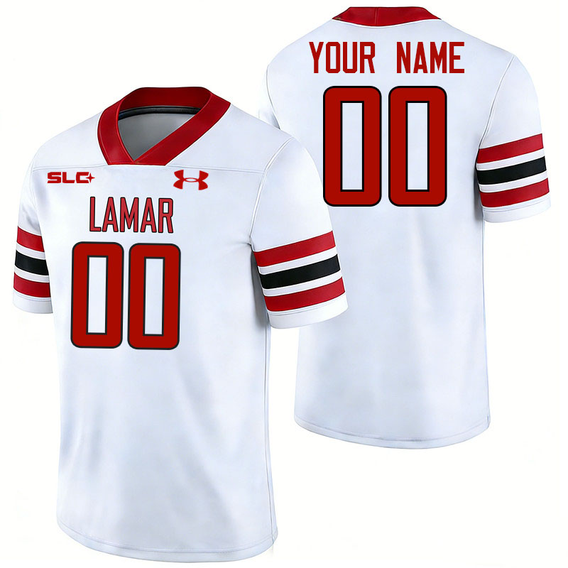 Custom Lamar Cardinals Name And Number Football Jerseys-White